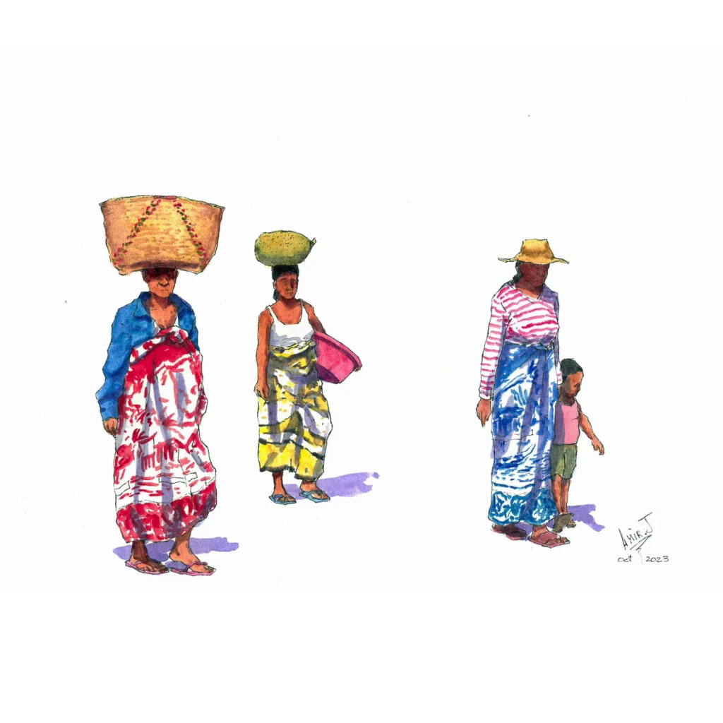 Malagasy Women wearing lambahoany