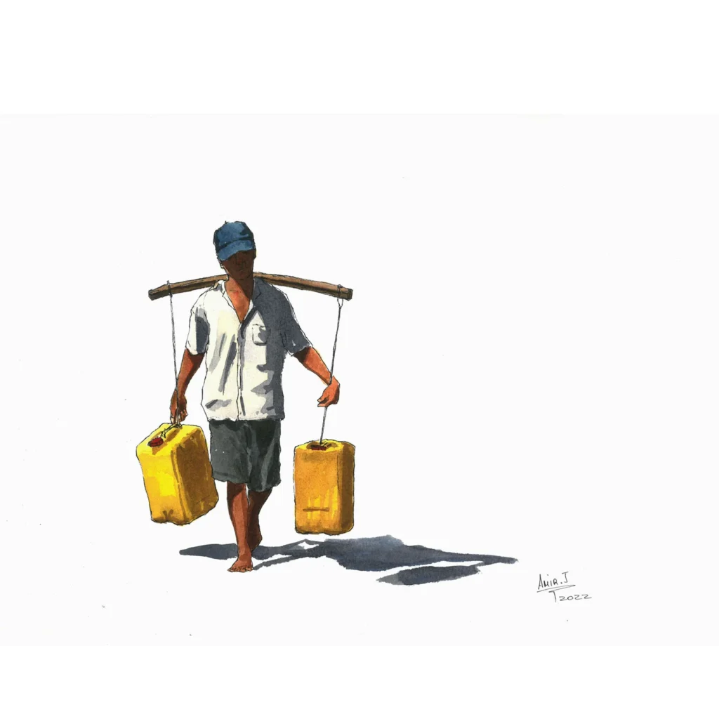 Man carrying water